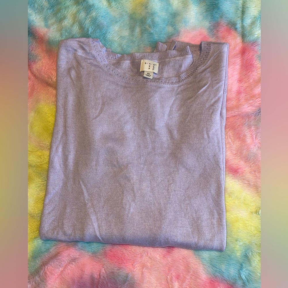Purple Crew Neck Lightweight Sweater sz xl long sleeve like new